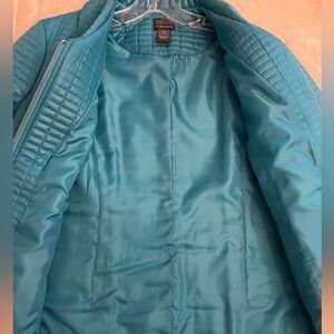 CHICOS - turquoise quilty jacket
